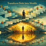 Save 30 percent income India: symbolic representation of debt-to-wealth transformation showing financial freedom path